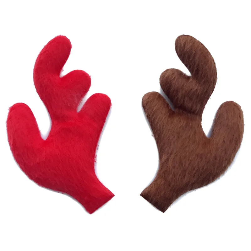 

New European Christmas Kids Girl Non-woven Padded Deer Antlers Felt Pads Trendy DIY Hair Accessories For Kids 12pcs/lot