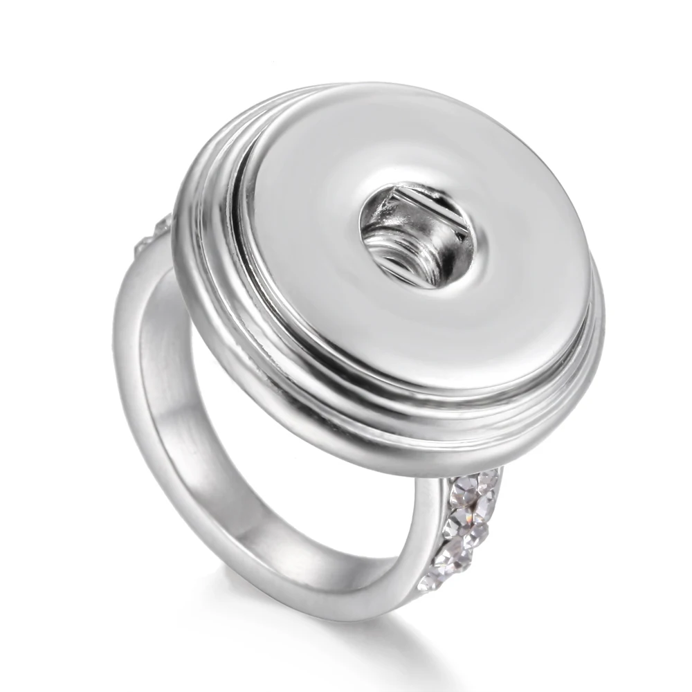 

18MM Snap Jewelry Snap Rings Adjustable Vintage Metal Flower 18mm Snap Rings Mrs Win Buttons Jewelry 4 Sizes R014