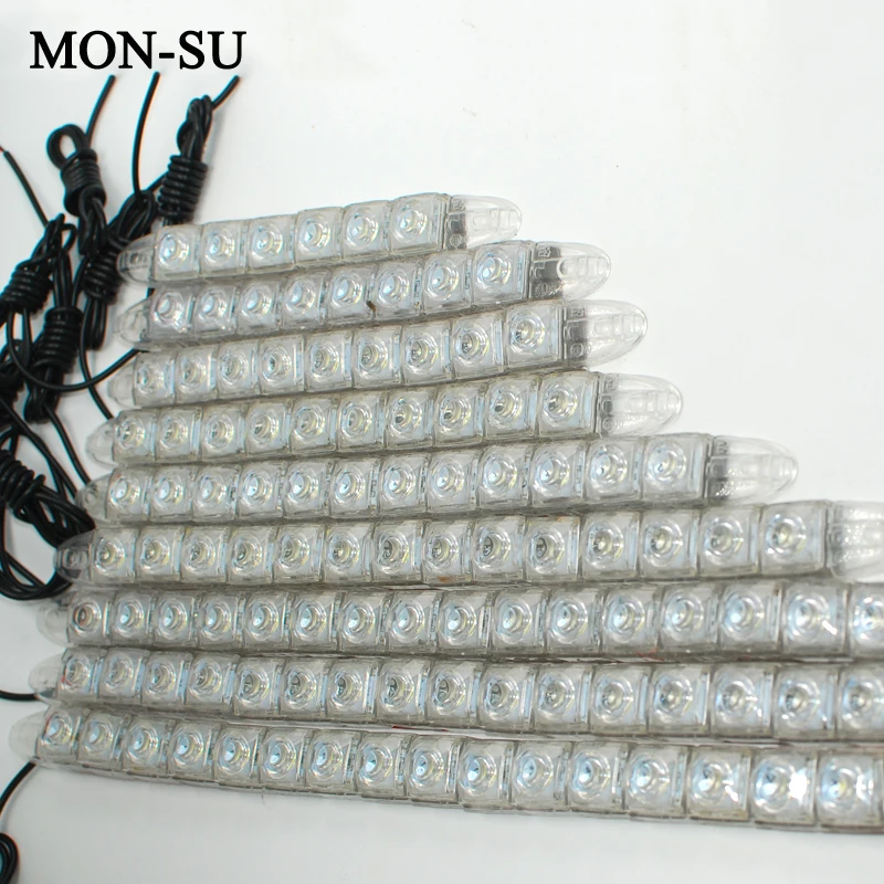 

MON-SU 2pc Flexible DRL 6/8/9/10/12/14/16/18/20smd LED Universal Soft Tube Daytime Running Light Turn Signal Strip Light