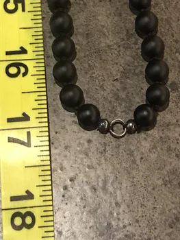 

50strands long necklace 34inch rock lava ,black agate stone round 8mm &CZ micro pave clasp