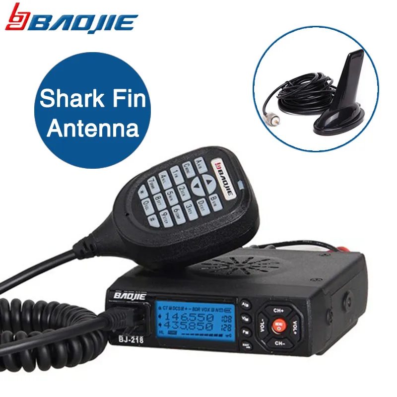 BAOJIE BJ-218 мини-автомобиль Walkie Talkie 10 км 25 Вт двухдиапазонный VHF/UHF 136-174 МГц 400-470 МГц 128CH мобильное радио автомобильный радиоприемопередатчик