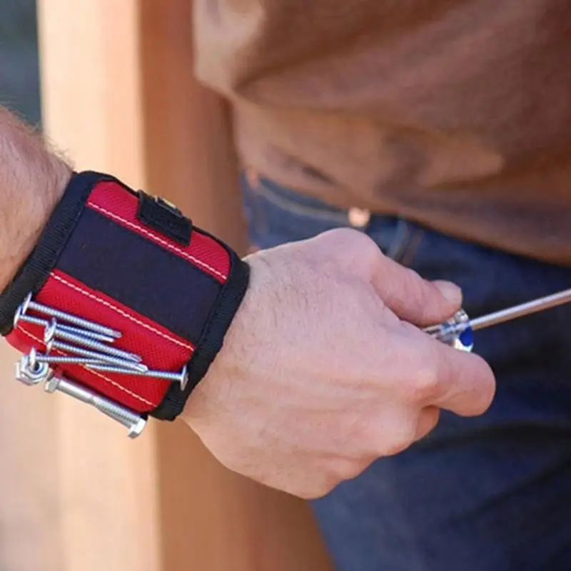 Крепкий магнитный браслет, Портативная сумка для инструментов для удержания саморезы, сверла, инструмент, браслет на запястье, магнитный