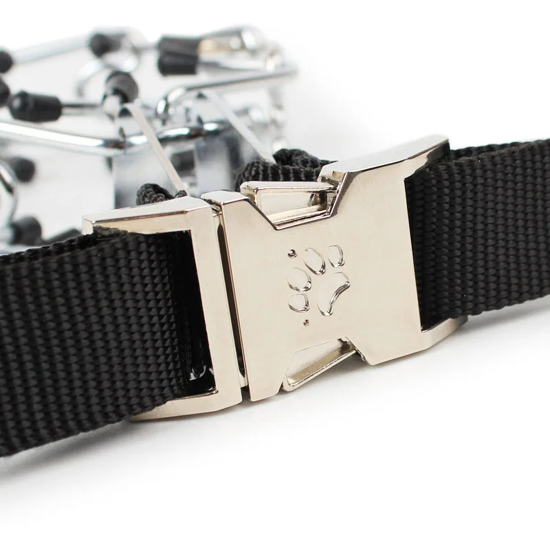 Easy-On Plated Adjustable Medium Large Dog Collar Gear Prong Pet Training Collar with Quick Release Snap Buckle and Rubber Tips6