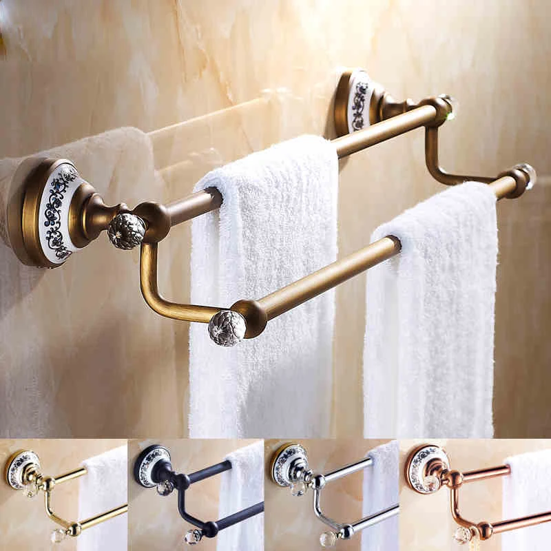 Wholesale and Retail Wall Mounted Bathroom Towel Bar Towel Rack Double