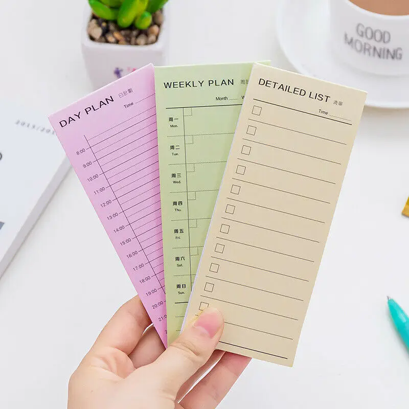 

1 set 4pc Simple Daily Weekly Monthly Plan List Sticky Notes for Study Office Scheduling