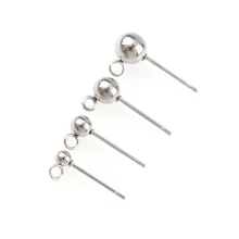 Boucles d'oreilles en acier inoxydable de haute qualité 3/4/5/6mm, 10 pièces/lot, broches de prévention d'allergie en toute sécurité pour femme