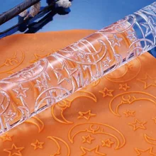 Луна звезды акриловая тиснение скалка для помадки восхитительный узор дизайн для торта паста декорирование выпечки Кухонные инструменты