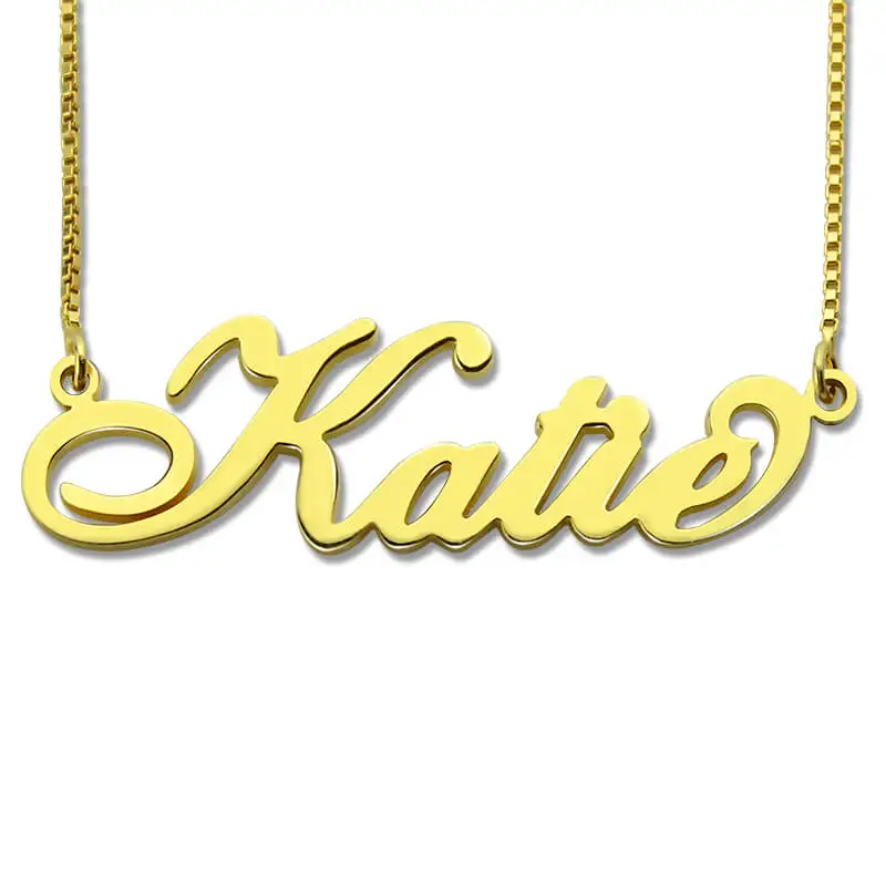 

Personalized Carrie Style Name Necklace Gold Color Custom Made with Any Name Fashion Jewelry Gift