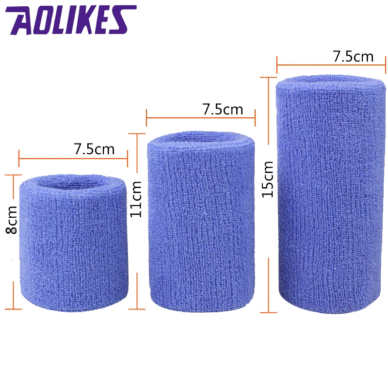 AOLIKES 1 قطعة برج معصمه تنس/كرة السلة/الريشة المعصم دعم الرياضة حامي العصابة 100% ملابس قطنية للتدريب واقي المعصم