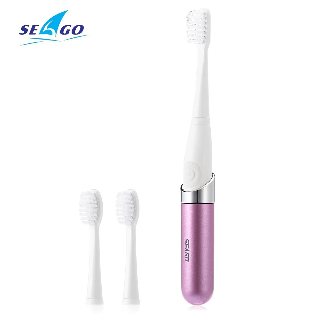 SEAGO للماء سونيك فرشاة الأسنان الكهربائية عن طريق الفم النظافة الكبار بطارية الأسنان فرش الأسنان الرعاية مع 3 قطع استبدال رؤساء