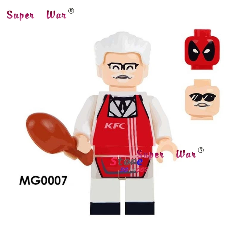 

1PCS model building blocks action superheroes Deadpool Wild KFC Collection Series DC diy toys for children gift