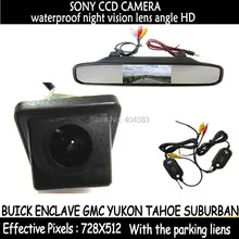 4.3 дюйма Складная TFT ЖК-дисплей автомобиля Мониторы + Wireles Sony CCD Камера заднего вида Парковка Камера для Buick Enclave GMC yukon Tahoe Suburban