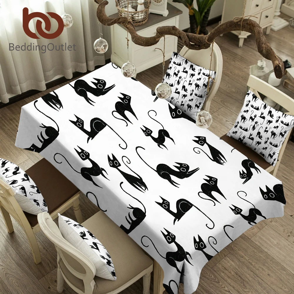 BeddingOutlet الكرتون القطط سماط للماء عشاء مفرش طاولة الأسود والأبيض المنزل الديكور الجدول غطاء قابل للغسل الأزياء BeddingOutlet الكرتون القطط سماط للماء عشاء مفرش طاولة الأسود والأبيض المنزل الديكور الجدول غطاء قابل للغسل الأزياء