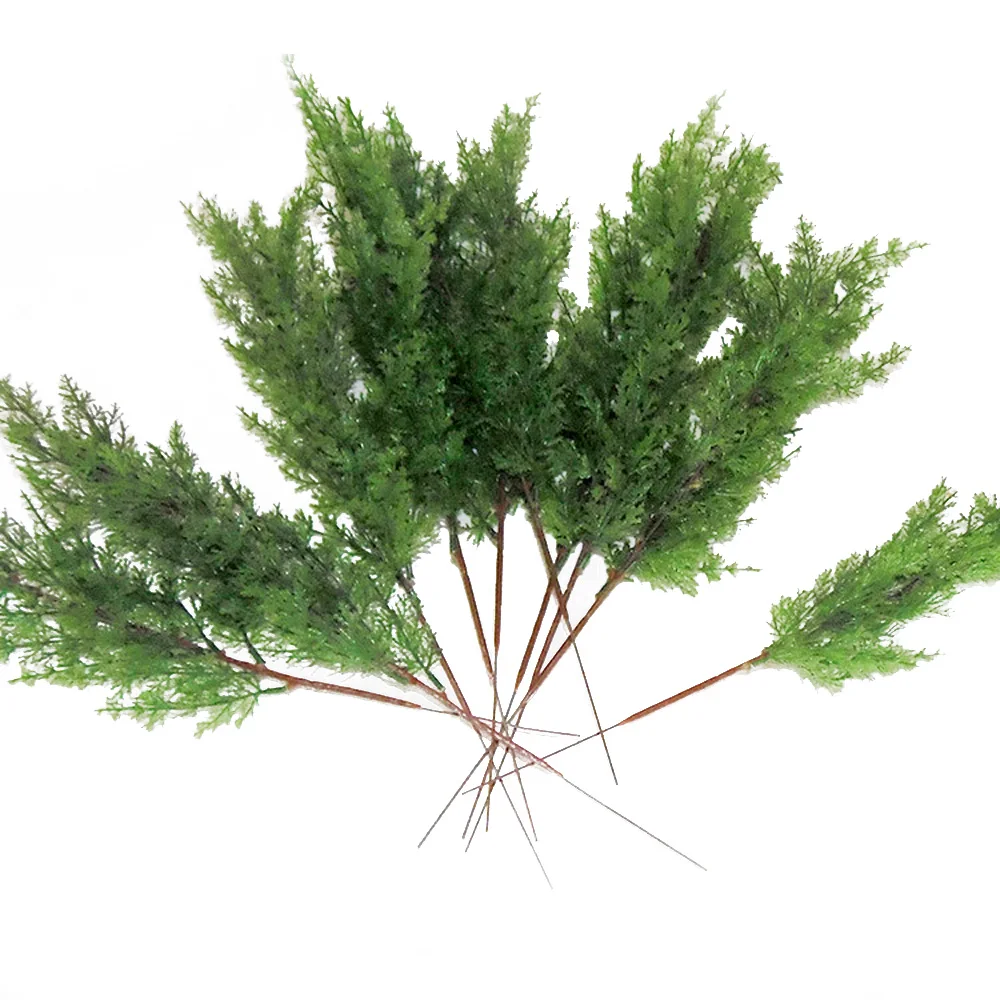 10pcs Artificial Green Cypress Tree Leaf Pine Leaves Branch Wedding Home Decoration Fake Leaves Branches Decor