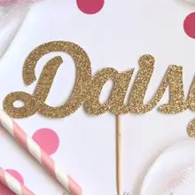 Блеск пользовательские Название Cupcake Топперы Baby Shower День рождения Свадебные украшения пищевой выбирает вечеринок