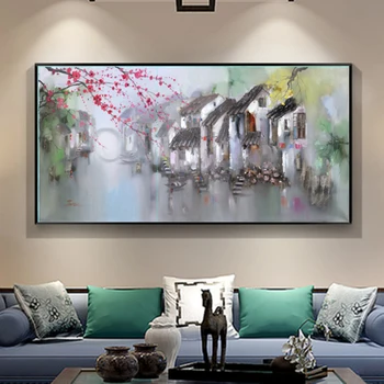 

Unframed Canvas Printings Oil Painting Spring Landscape China Modern Home Decor Wall Art Picture Poster Paintings