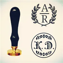 Индивидуальные двойные буквы логотип персонализированные две инициалы специальная печать воск уплотнение штамп Свадебные приглашения ретро старинный штамп