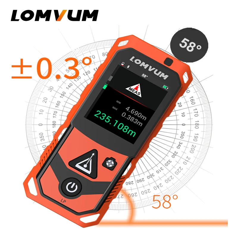 LOMVUM Новое поступление, лазерные дальномеры, цифровой лазерный дальномер 200 м, дальность на батарейках, измеритель, функция лазерной камеры