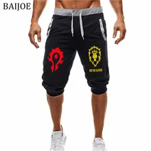 BAIJOE, мужские шорты, WOW, ALLIANCE& Horde, с принтом, для бега, тренировочные штаны, для фитнеса, мужские, s, повседневные, тонкие, шаровары, короткие, дышащие, спортивные шорты