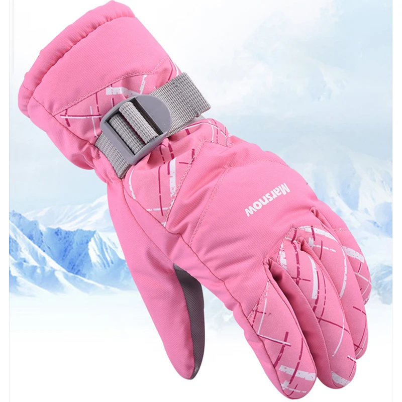 Invierno mantener caliente a prueba de viento de esquí Guantes de las mujeres de los hombres de nieve mitones impermeable esquí de nieve Guantes de esqui