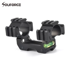 1 шт. Алюминий сплав 3 боковая направляющая для прицела Крепление объектива переходное кольцо с пузырьковый уровень Tri-Rail 30 мм подходит для 20 мм Пикатинни