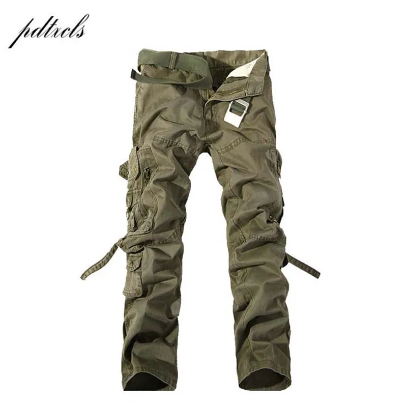 Multi Pocket Solid Mens Cargo Pants 