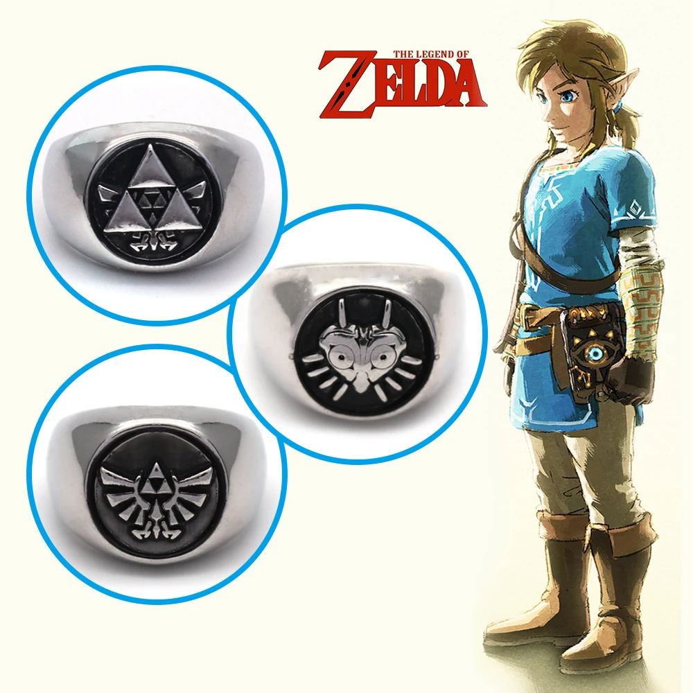 

OHCOMICS Hot Game The Legend of Zelda Link Sliver Matel Ring Finger Ring Costume Cosplay Rings Accessory Pendants Famous Gift