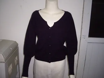 

100Cashmere Sweater Women Cardigan Purple V-neck Natural Warm High Quality Stock Clearance Sale Free Shipping