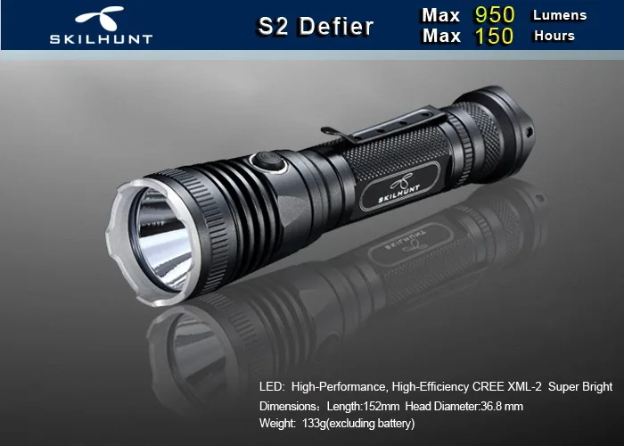 Skilhunt S2 Defier CREE XM-L2 950 Luems светодиодный фонарь для кемпинга совместим с батареей 18650