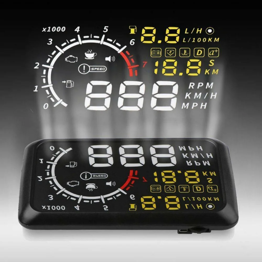 Hud Дисплей 5 дюймов Автомобильный дисплей OBD Датчик Автомобильная электроника Obd2