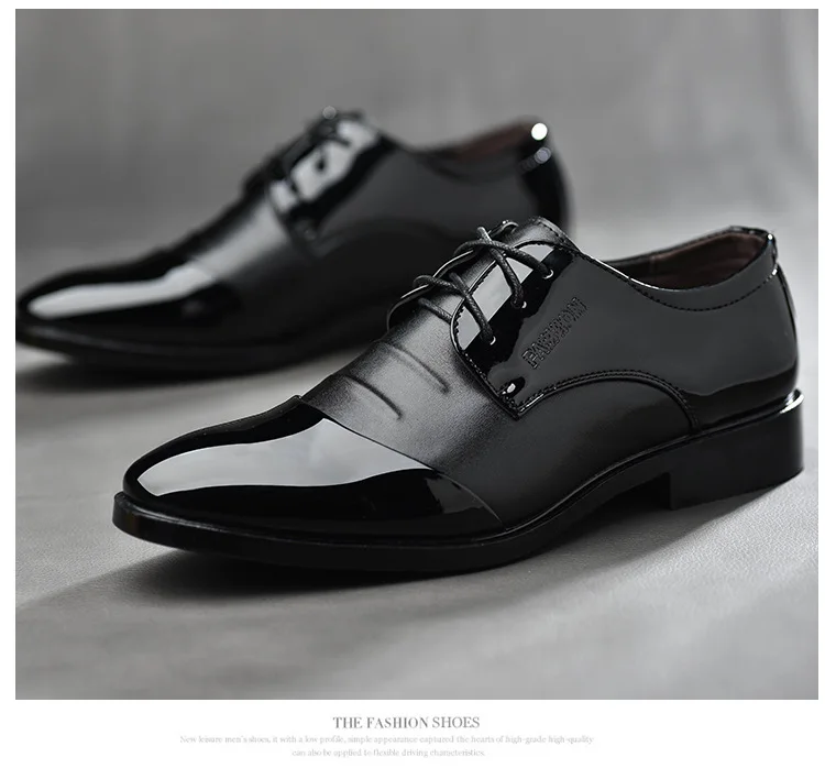 Г. Новые мужские туфли из высококачественной лакированной кожи, Zapatos de hombre, размеры 38-48, черные кожаные мягкие Мужские модельные туфли обувь для танцев