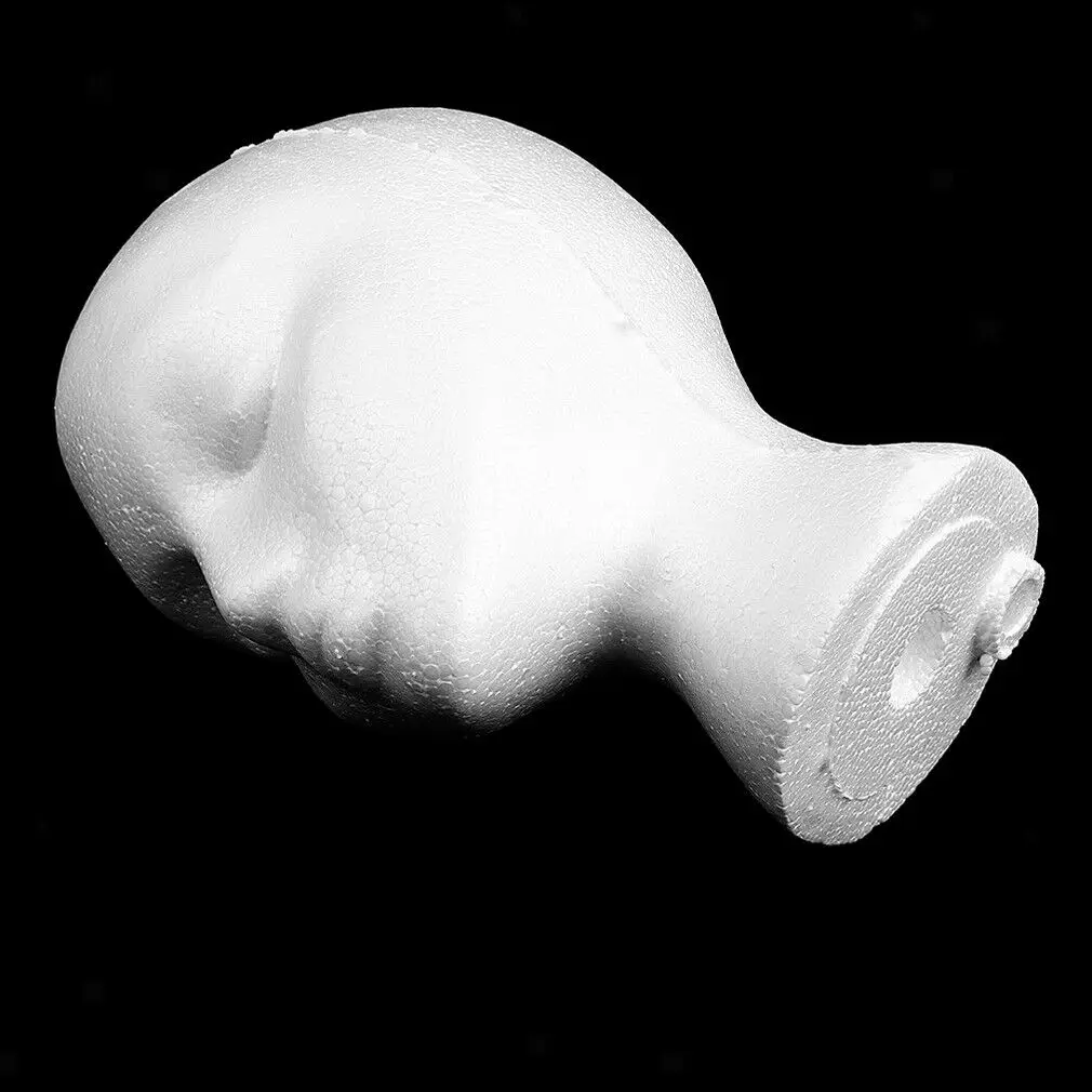 Female White Deflection Head Polystyrene Styrofoam Foam Head Model Stand Wig Hair Hat Headset Mannequin Head Display Stand Rack