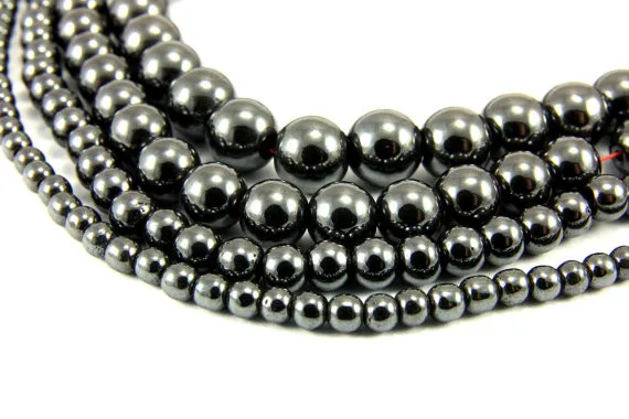 Hematite Beads, 50pcs Shamballa Beads, 4mm 6mm 8mm 10mm Round Hematite Bead, Genuine Loose Gemstone, Semiprecious Round Stone, Hematite Bead