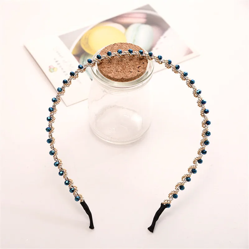 1 Pcs Gaya Busana Wanita Kristal Berlian Buatan Perhiasan Ikat Kepala Rambut Tali Aksesori Kedatangan Baru Accesorios Para El Pelo-Internasional