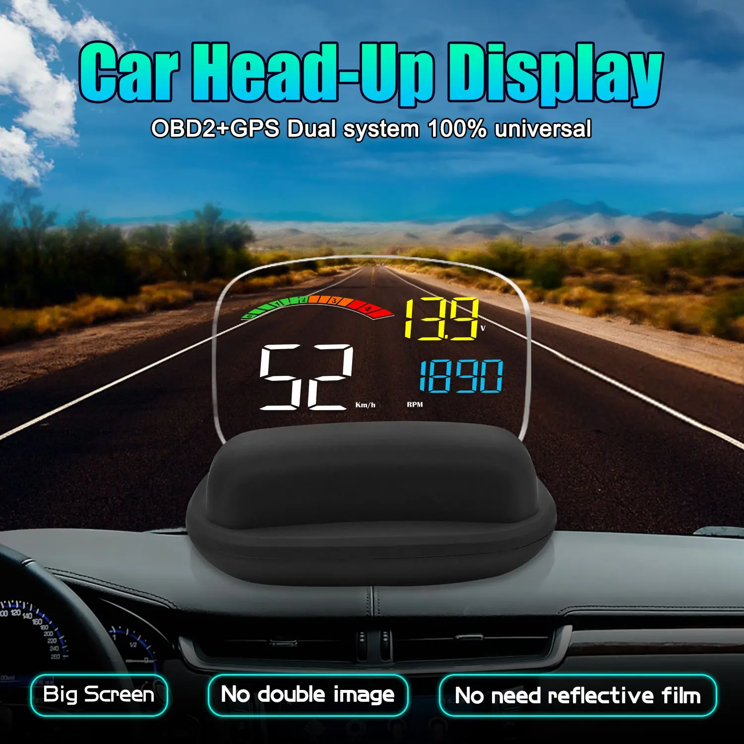 C800 HUD Дисплей OBD2 многофункциональный автомобильный gps HUD автоматический Спидометр OBD2 код ошибки устранение вождения компьютера автомобиля Dia