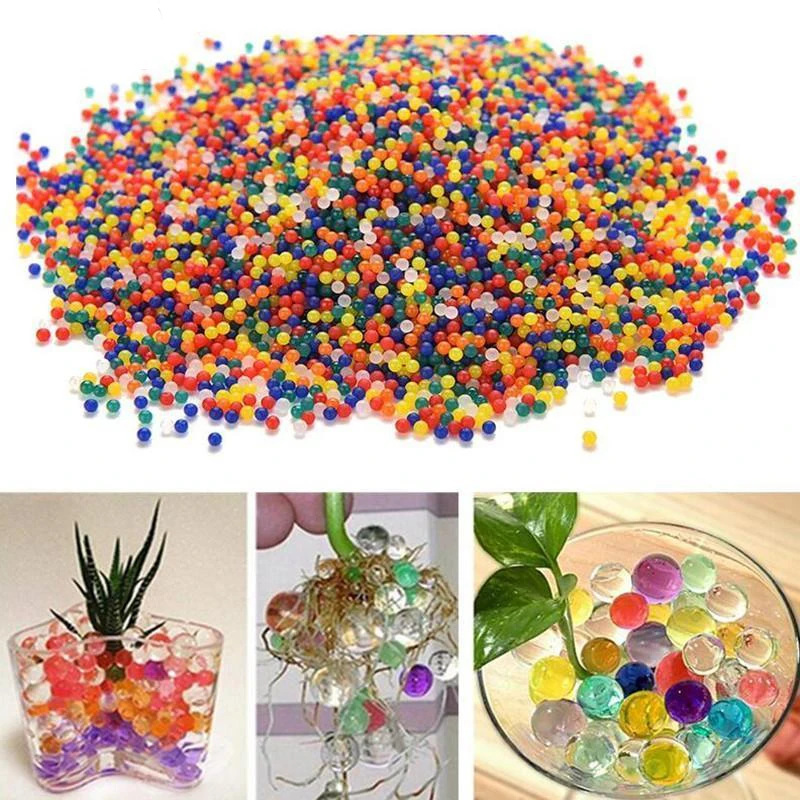 

10000Pcs/Set Crystal Soil Hydrogel Gel Polymer Water Beads Flower/Wedding/Decoration Maison Growing Water Toy Balls Home Decor