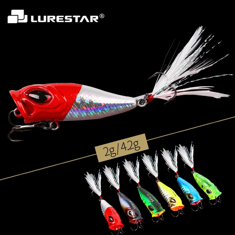 

Mini Popper 2g 4.2g VMC Hook Fishing Tiny Lure Floating Action Small fishing bait Stream Hard bait Trout Micro lures