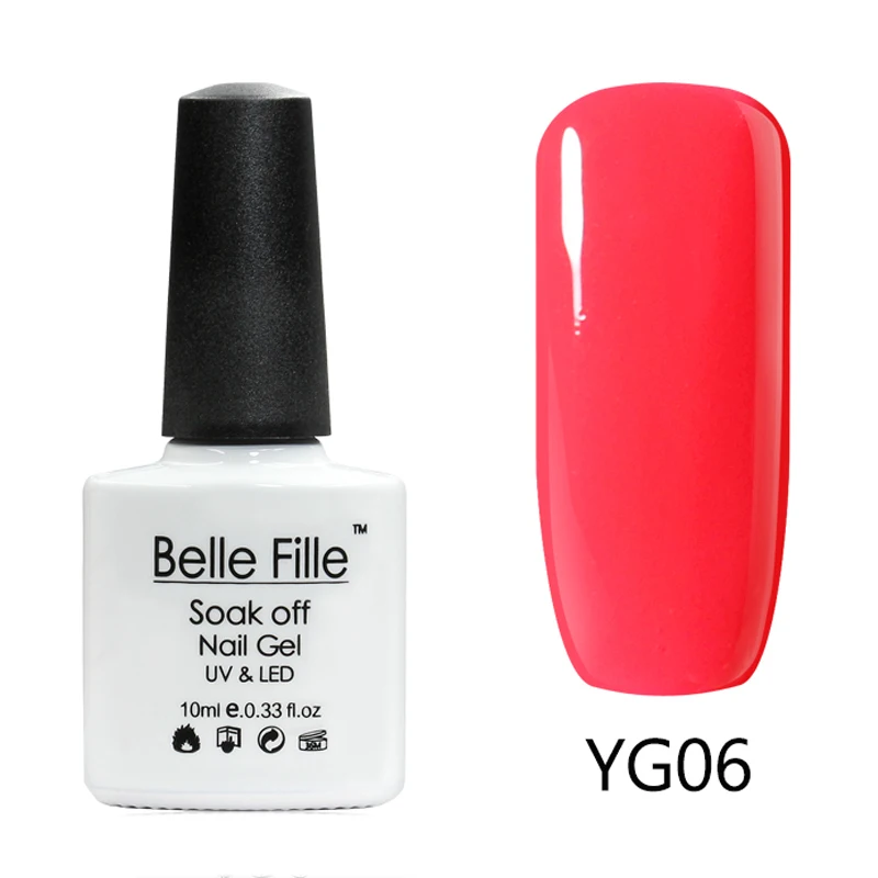 Belle Fille гель лак для ногтей маникюрный Soak Off неоновый UV Gel Nail Art Полупостоянный 10