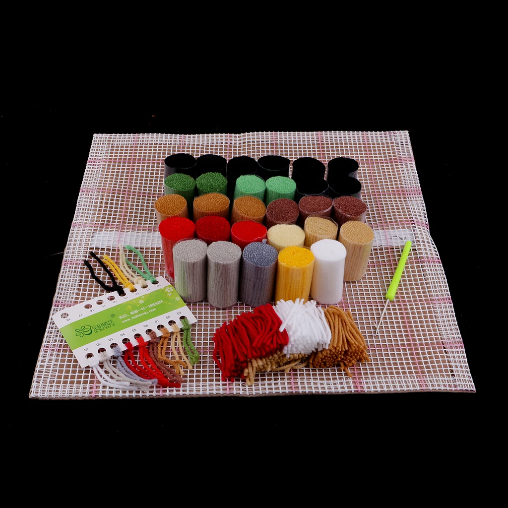 Cushion Latch Hook Kits for Kids Beginners Embroidery Cat Dog Pillow Cover Rug Making Kits Christmas Gifts