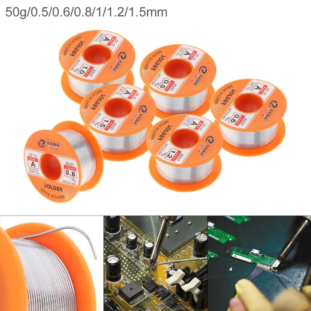 Soldering Tin Wire 63/37 50g 0.5mm-1.5mm No-clean Rosin Core with 2% Flux Low Melting Point for Electric Soldering Iron soldering wire soldering tin wire welding wires