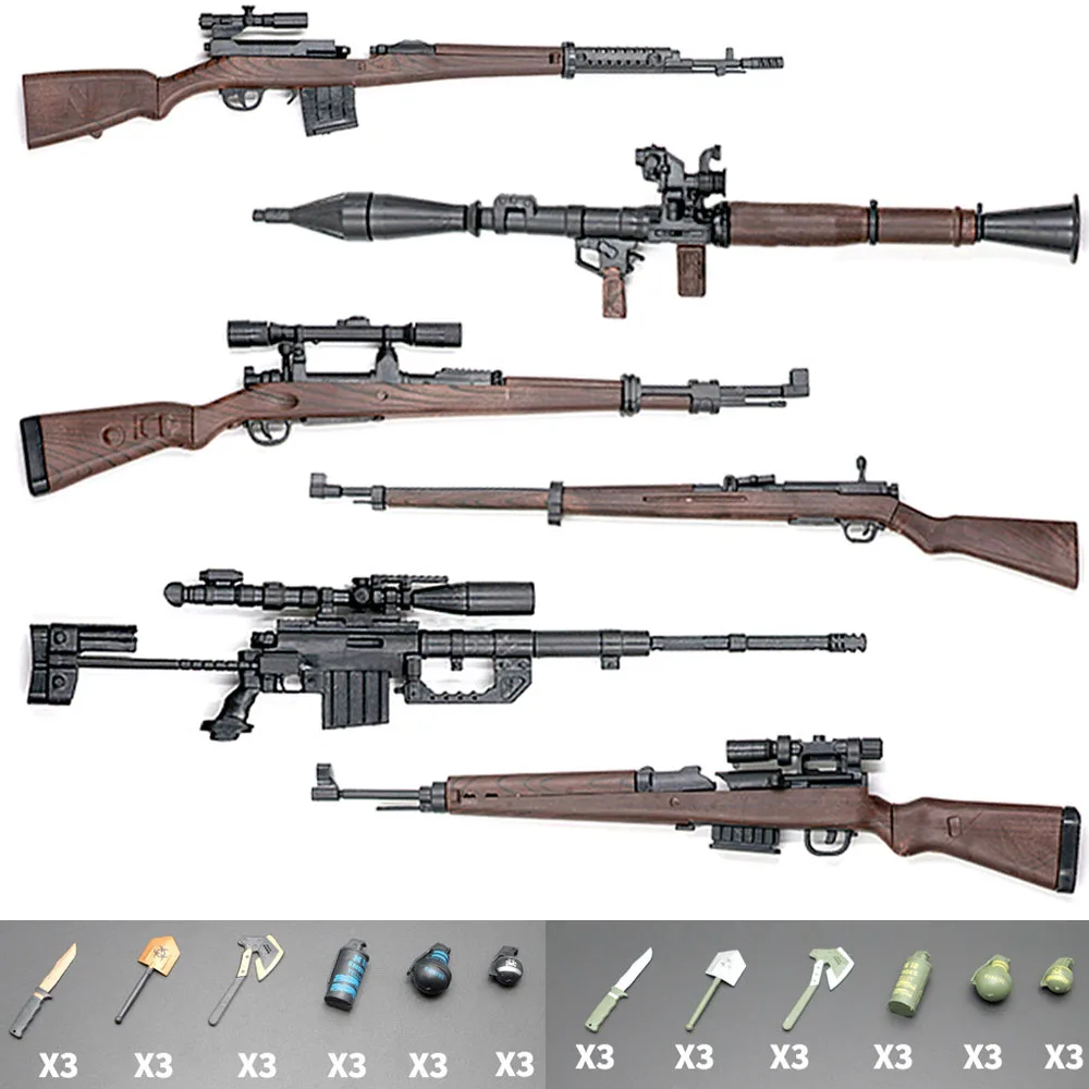 

6pcs/set 1:6 Scale 1/6 12" Action Figures Gun Models Weapon Toys G43 Sinper Rifle Tactical Gun For 1/100 MG Bandai Gundam Models