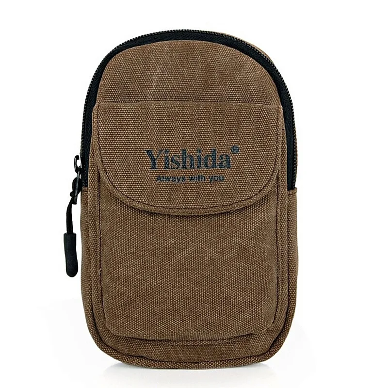 

The new men's fashion casual canvas purse hook letters printed tidal package travel riding pockets waist packs mini bags 12*19*7