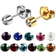 Пара стальных стерильных пирсингов для ушей из серебра и золота, хрустальные серьги с драгоценным камнями, серьги-гвоздики, хрящи для ушей, Колючая спираль для сережек, 20 г