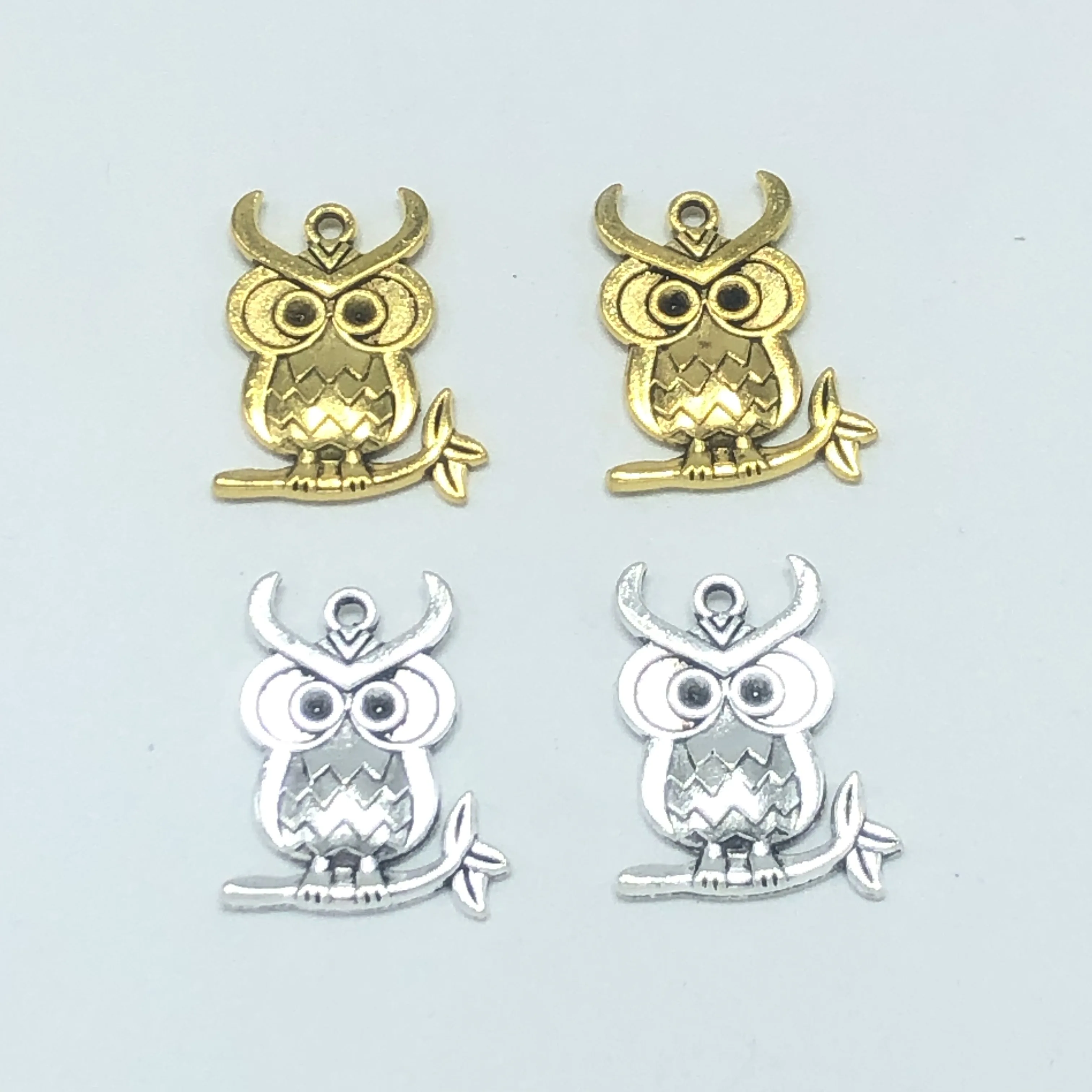 

JUNKANG 20pcs 18*25mm popular European and American night owl pendant DIY handmade bracelet Necklace Jewelry accessories