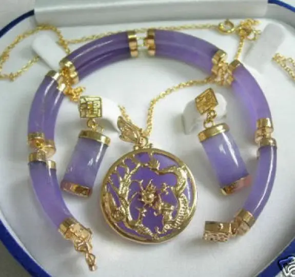 

Selling Selling purple pulseiras earrings Bracelet set 100% free shipping New High Quality Fashion Picture full