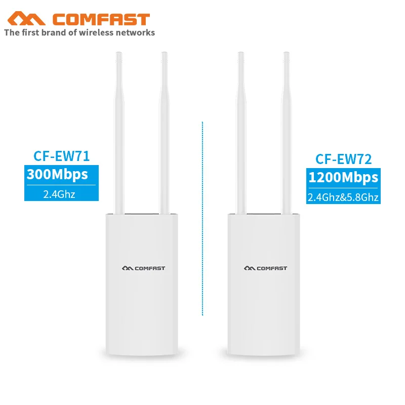 COMFAST беспроводной наружных AP 2,4G и 5,8G 300M ~ 1200 Мбит/с 48 V PoE Wi-Fi усилитель сигнала маршрутизатора базовой станции с двойные антенны для парка