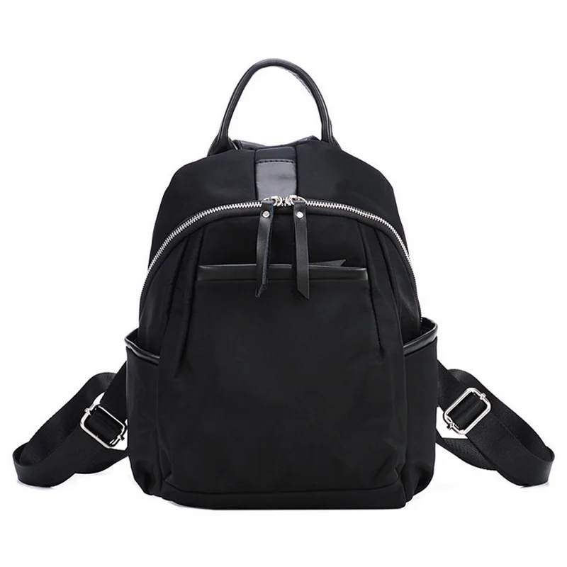 

Women Han Edition Street Fashion Backpack Ladies Simple Polyester Backbag Mochila All-match Girls Small Oxford School Bags Black