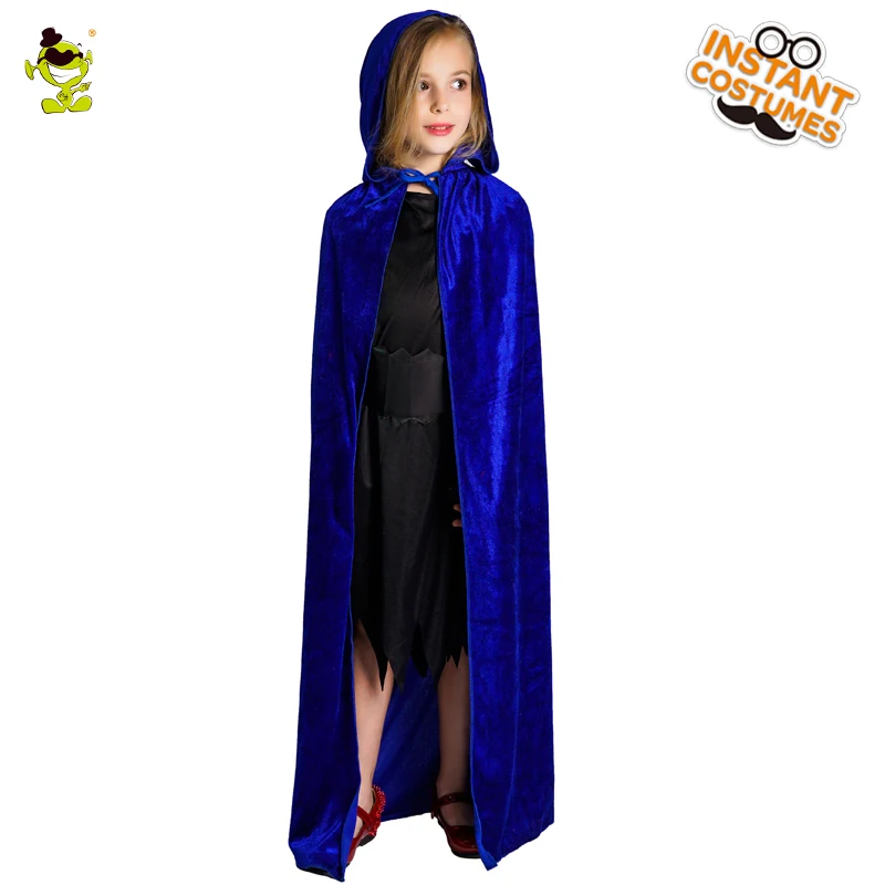 BESTOYARD Witch Cloak Wizard Cape Adults Kids Costume for Halloween Cosplay Masquerade Black