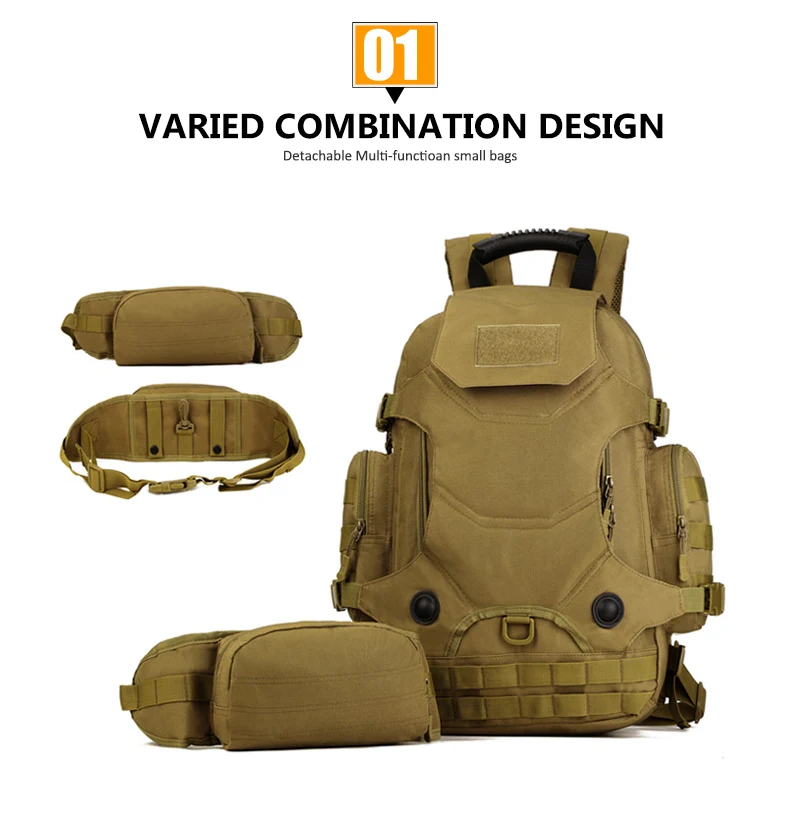 Versatile 3-in-1 Men's Tactical Rucksack for Climbing & Outdoor Activities23