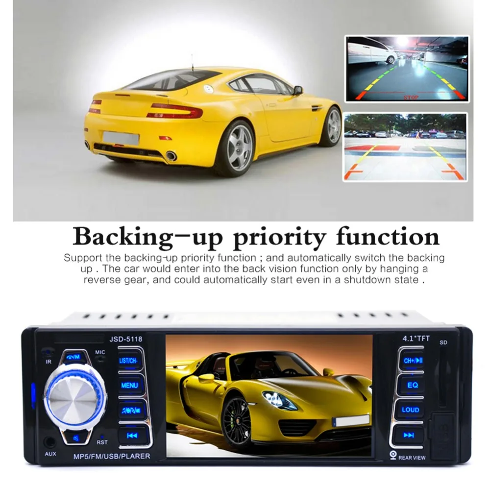 

1Din 4 inch Touchscreen Car MP5 Video Player Auto Audio Stereo Radio withBluetooth Steering-wheel Control MP3 Players